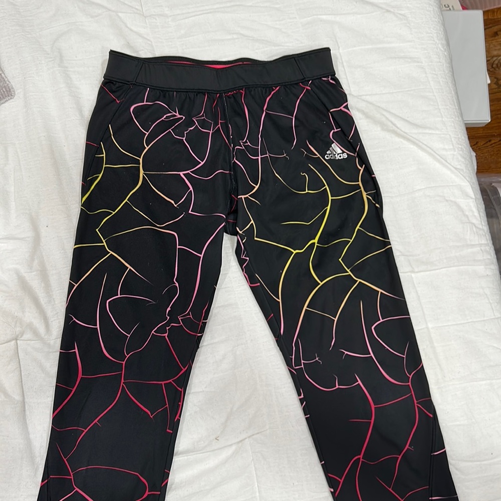 Adidas work out pants mid length